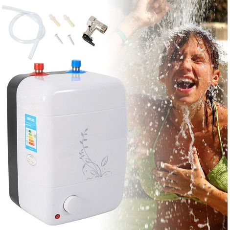 8L Grande Capacità Cucina Scaldabagno Caldaia Caldaia 30-75℃ Riscaldatore Acqua Riscaldamento Cucina IPX 4 Impermeabile 1500W