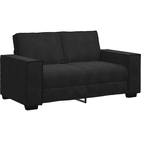 Canapé Sofa à 2 places Noir 160x78x84 cm Velours (1/5)