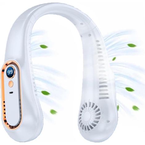 Ventilatore da collo bianco – Ventilatore da collo – 5 velocità – Senza fili – Mini ventilatore – Ventilatore per il viso – Ventilatore da collo (1/4)