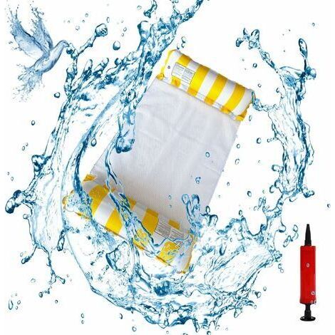 Pair Flottantes Hamac,Chaise Longue de Piscine Flottantes Portable,4 -en-1 Hamac Gonflable Piscine,Piscine Flottantes Portable Flotteur Gonflable Piscine avec la Pompe Jaune