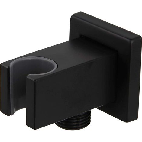 Duschhalterung mit 1/2"-Wandanschlussbogen aus mattschwarzem Messing