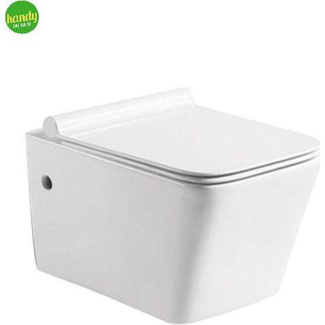 Vaso wc sospeso in ceramica bianca serie pluma con sistema rimfree BARBOTTINA