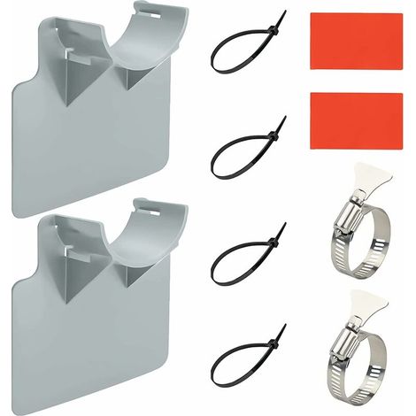 Supports De Tuyau De Piscine,2 Pièces Support de Tuyau de Piscine,Support Pour Tuyau D'eau De Piscine,Supports De Tuyau Pour Piscine De 3,8CM,Upport De Tuyau de Piscine pour Piscine Hors Sol (Gris) Le (1/5)