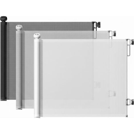 Barrière rétractable pour bébé - 135 cm de large - Barrière de sécurité d'escalier pour bébés et animaux domestiques - Barrière extensible (noir) (1/5)