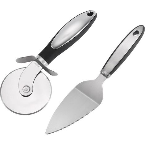 Coupe Pizza Roulette, 2 Pcs Pelle à Tarte Découpe Pizza Roulette à Decouper Pelle à Tarte Acier Inoxydable pour Coupe de Pizzas, Tarte, Pizza, Gâteau, Gaufres (1/5)