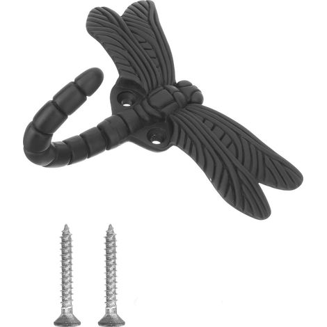 manteau mural en fer noir motif libellule Crochet décoratif (1/5)