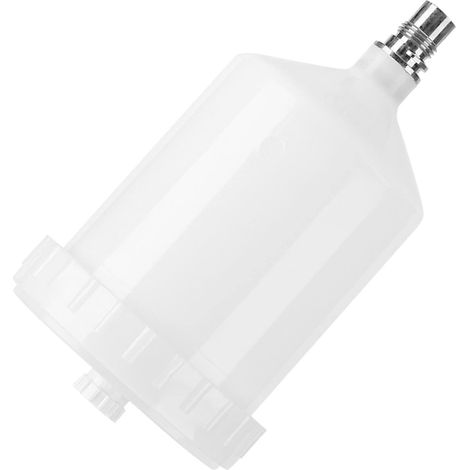 Ej.Life Sata-Farbbecher Sata-Becher aus Kunststoff Weißer Kunststoffbecher Air Gravity Paint Pot Gewindeanschluss für Spritzpistolenwerkzeug 600 Ml Fassungsvermögen (1/5)