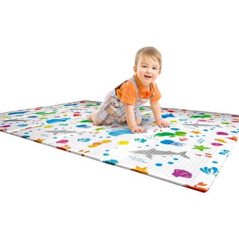 Tappeto Morbido per Bambini 200x150x1 cm Pieghevole Oceano Multicolore (1/5)