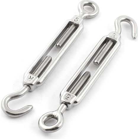 PIÈCES Argent Ton Edelstahl Haken Auge Spannschloss 5mm