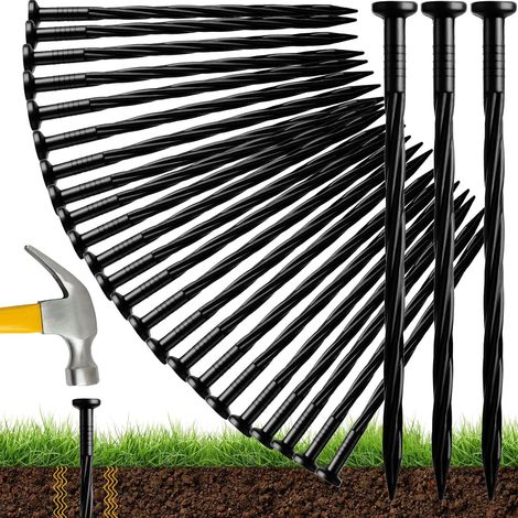 100er-Packung Gartenpflöcke aus Kunststoff – für Rasenflächen, Unkrautvlies, Rollrasen, Pflastersteinkanten, Gebäude und andere Anwendungen (1/5)