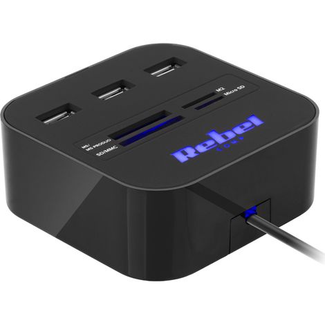 Rebel Hub Splitter USB 2.0 480 Mb/s MicroSD (1/4)