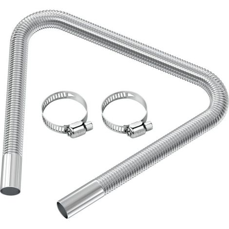 Tuyau d'évent de gaz Diesel Flexible Tuyau d'échappement de chauffage de voiture Tuyau d'Echappement du Rechauffeur diamètre intérieur 2.5cm/1 pouces 120cm/47,2 pouces (1/5)