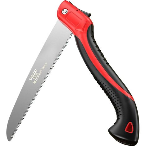 Scie à Élaguer Pliante, Pliable Scie à Main en Acier SK9 de Qualité Supérieure, Scie d'élagage avec Poignée Antidérapante et Verrouillage de Sécurité pour Jardin ou Élagage d'arbres, Lame: 30cm (1/5)