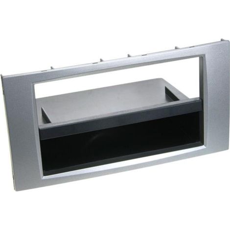 Support Autoradio compatible avec Ford 04-10 - Argent - Avec vide-poche