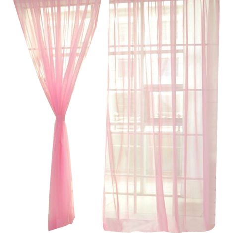 Rideau Transparent En Polyester Pour Salon Et Chambre À Coucher Design Contemporain Lot De 2 Pièces (1/5)