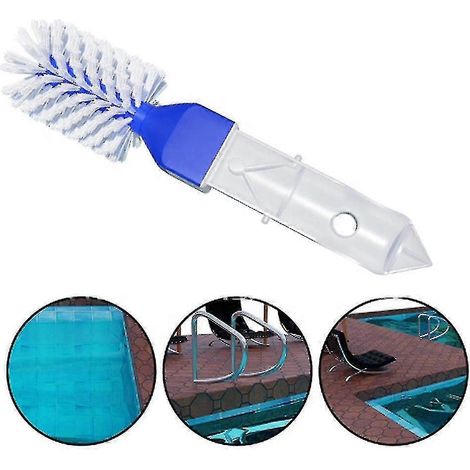 Brosse de nettoyage pour piscine, escabeau d'angle, carrelage et spa : outil de nettoyage sûr et non abrasif à poils souples. (1/5)