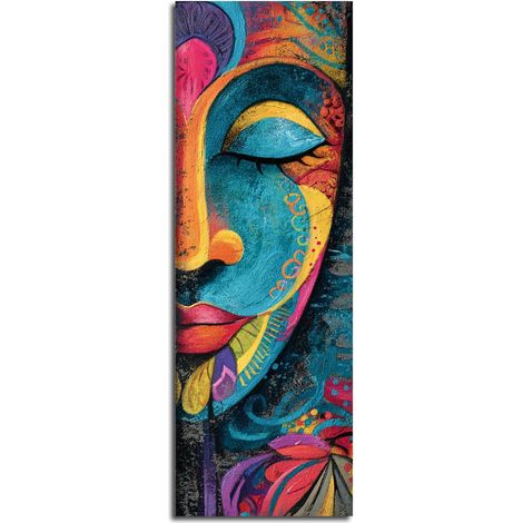 Plaque murale Ambiance zénitude – Création e colorée – Impression UV sur bois – Format 9x28 cm – Art spirituel apaisant – Déco murale zen & méditation – Style bohème chic (1/5)