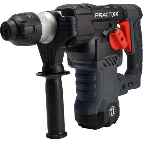 Practixx Marteau perforateur à percussion PX-BH-7V – 1500 W – SDS-Plus – 7 J – 6 niveaux variables – Capacité de perçage 32 mm – 4250 BPM – 920 tr/min – Coffret, burins et accessoires inclus (1/5)