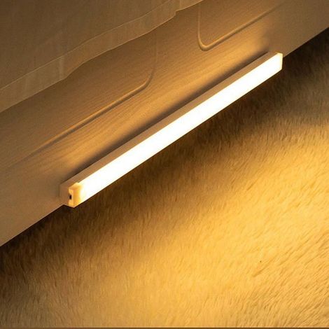 Tira de luz LED ultradelgada recargable de dos partes con sensor，iluminación magnética para armarios，alimentación USB，30 cm (1/4)