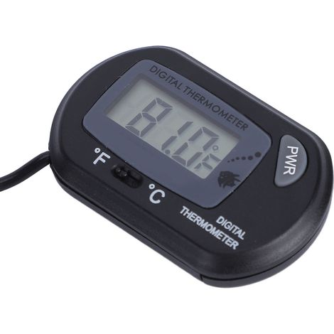 Digitales Aquarium-LCD-Thermometer mit Batterie, Schwarz (1/5)