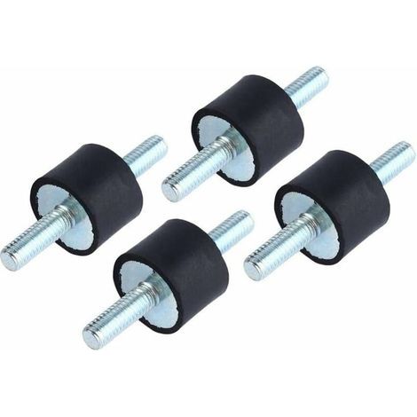4pcs M6 Supports d'Isolation en Caoutchouc Anti-vibrations Montage d'Isolateur Amortisseur de Pompe à Compresseur d'Air avec Vis 20 x 15 (1/4)