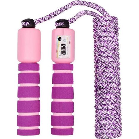 Corde à sauter pour enfants avec compteur (violette), corde à sauter ajustable pour le fitness et l'exercice des garçons et des filles