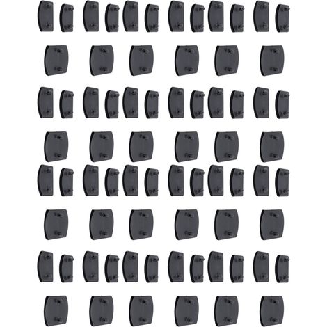 72-teiliges Set aus Kunststoff-Lattenrostschonern, Verbindungsstücken und Mittelkappen sowie Befestigungsmaterial zur Fixierung der Latten, schwarz (1/5)