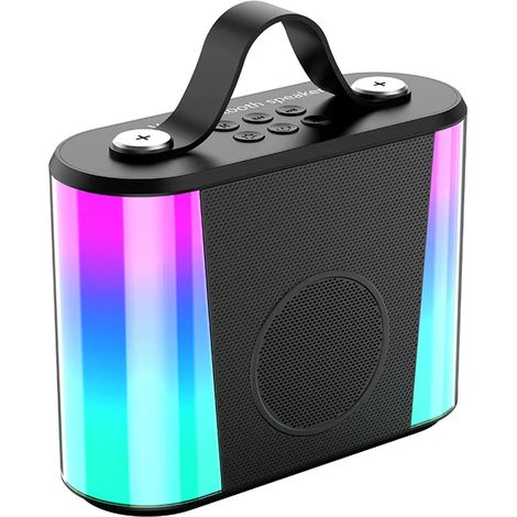 Enceinte Bluetooth sans fil V6 (noire) pour la maison, avec fonction karaoké. (1/5)