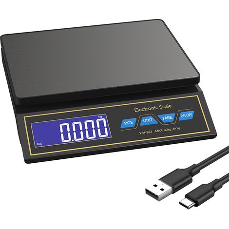 Balance de cuisine numérique de précision, pesant 30 kg/1 gramme, en acier inoxydable. (1/5)