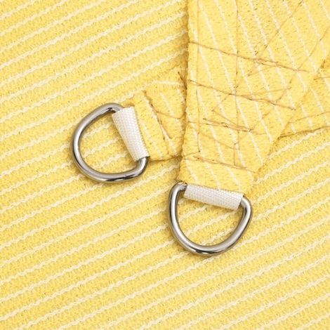 Voile d'ombrage triangulaire 3,6 x 3,6 x 3,6 m en HDPE, protection UV 90 %, perméable au vent et résistante aux moisissures, cordes incluses, beige (1/5)
