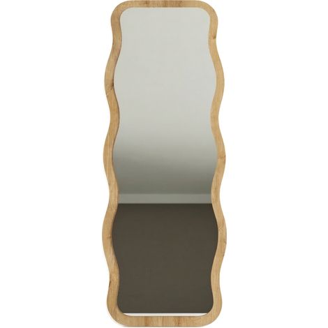 Bodenstehender Spiegel Bissone, rechteckig, Rahmenfarbe transparent, 50x160h cm, Eichenbraun