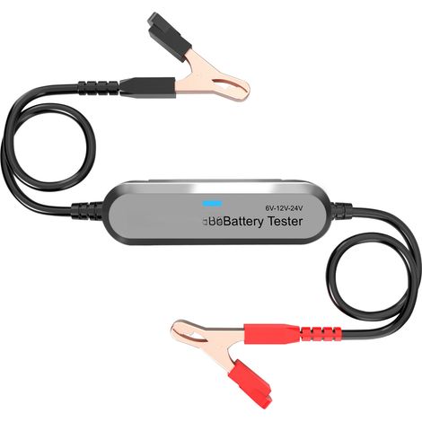 Probador de baterías de coche BK200 BT, probador de carga de batería de 6V/12V/24V, analizador de resistencia interna para coche, motocicleta, cortacésped, Steamboat, color plata. (1/5)
