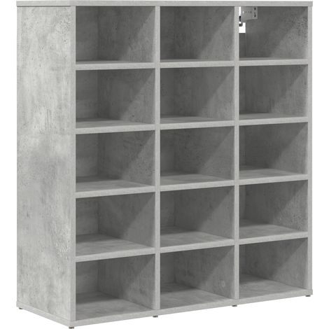 Cabinet à chaussure Meuble à chaussures Gris béton 77,5 x 30 x 83,5 cm (1/5)