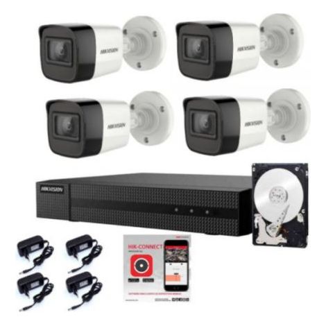 HIKVISION Kit Videosorveglianza DVR 4 canali 4 telecamere bullet 2 MP hdd 500gB - KITSERIE1BULLETNVR