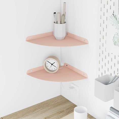 Estante flotante con estante 2 pcs Rosa 24 x 24 x 2 cm