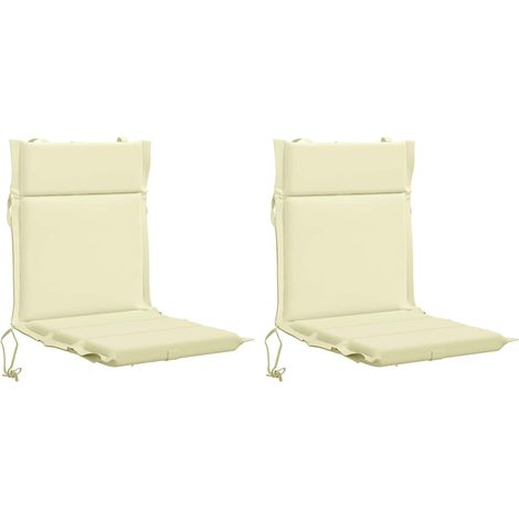Lot de 2 coussins de chaise à dossier haut GEMERT - 110 × 50 × 3 cm - crème - 100 % polyester