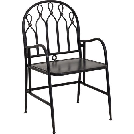 Silla de metal negra 55x56x96