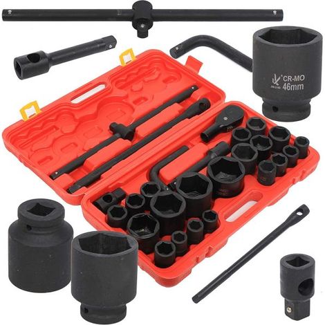 CHIAVI A BUSSOLA ESAGONALI 3/4" E 1" 26 PZ CAMION TRATTORI CON CRICCHETTO (1/5)
