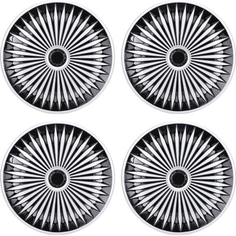Enjoliveurs de Roue 16 Pouces R16, 4 Pièces Snap Fit ABS pour Toyota RAV4 Corolla, Argent et Noir (1/5)