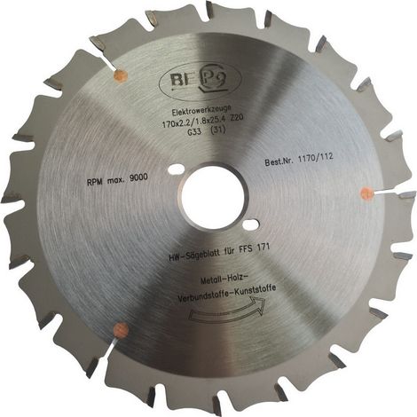 Bepo HW Sägeblatt Montagefräse Fräse FFS 171SE 171E Z20 170mm 1170/112