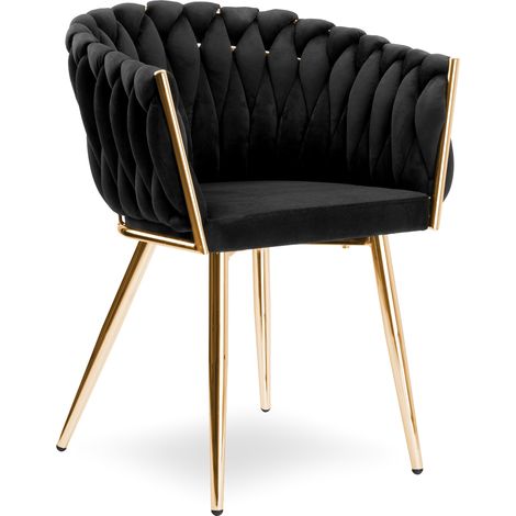 Sillón para sala de estar Imperia terciopelo negro glamour loft 1 unidad. (1/5)