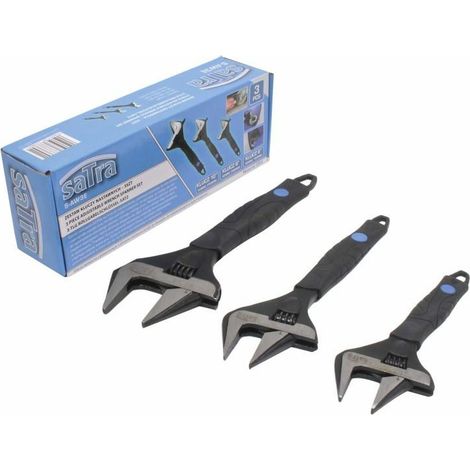 Satra, setde 3 chiavi regolabili, utensili versatili per dadi e bulloni, design ergonomico e resistente, idealeper uso domestico e professionale, colore standard