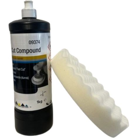 3M 9374 PASTA ABRASIVA UNIVERSALE + 3M 5737 SPUGNA ONDULATA BIANCA DIAMETRO 203 mm