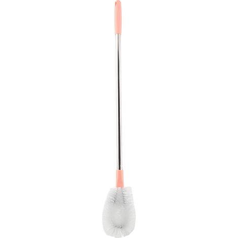 Brosse à bouteilles Inox 70cm Tête flexible Rose pour seau d'eau nettoyage approfondi coins difficiles accès (1/5)