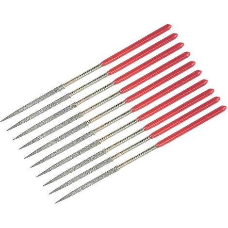 Jeu de limes diamantées rondes de 3 mm x 140 mm pour le meulage des métaux et des pierres. (1/5)