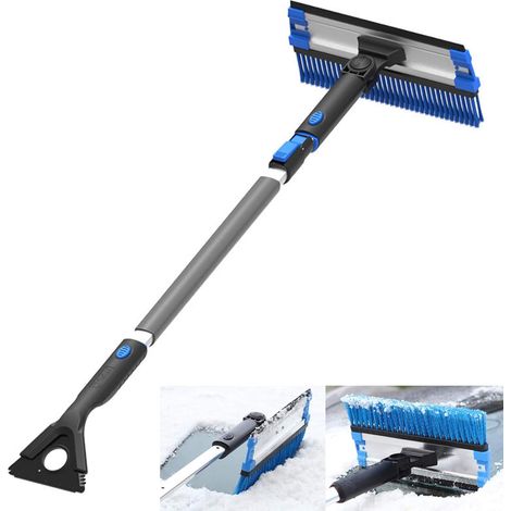 Kit Déneigement 6-en-1 - Balai À Neige Réglable En 3 Longueurs - Raclette Et Brosse Combinées - Pour Voitures SUV Camions - Noir (1/5)
