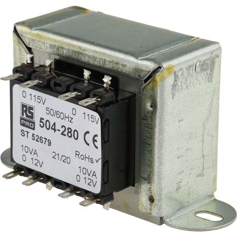 Transformateur à montage sur châssis, Vin 115V ac, 230V ac, Vout 12V c.a., 2 sorties, 20VA ( Prix pour 1 )