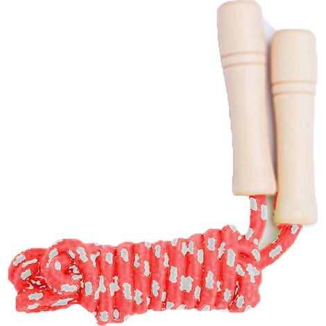 Corde à Sauter Enfant - Poignées en Bois - Corde Tressée en Coton Réglable - Pour Enfants à Partir de 3 Ans - 1 Pièce (1/5)