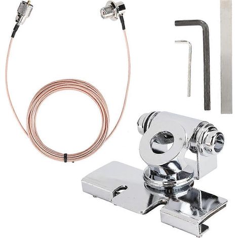 Antenne radio CB RB-400, support latéral à clip pour voiture, avec câble de 5 mètres et kit complet, accessoires auto noirs pour émetteur-récepteur. (1/5)