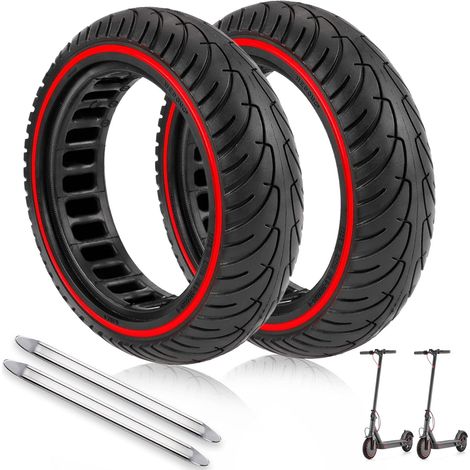 ANSENI Pneu Plein 8,5 Pouces (8 1/2x2)(50/75-6.1) Increvables pour Trottinette Électrique, Compatible Tous Modèles avec Roue 8 1/2x2, Xiaomi M365, 1S, Pro2, Gotrax, Wispeed (Ligne 2unités+Leviers) (1/5)